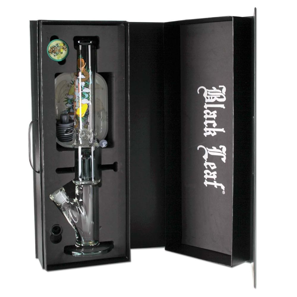 Black Leaf Hanuman Straight Ice Bong with 10-Arm Tree Perc | Box Set - In Box