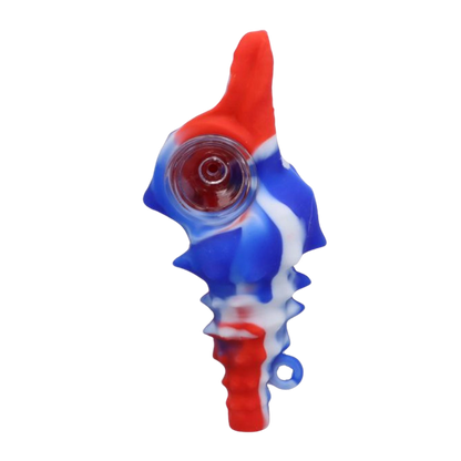 Silikon-Schalenpfeife mit Schlaufe und Glas-Schale - 11,4 cm