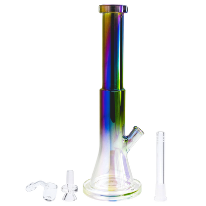 Schwarze Obsidian Dual-Use Wasserpfeife - 14 Zoll