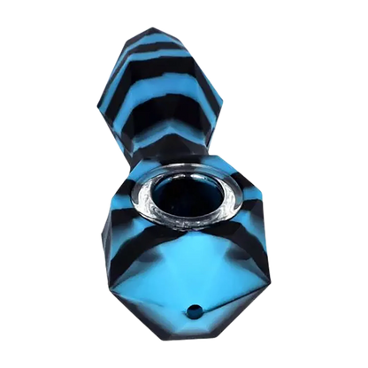 Silikon Löffel-Pfeife mit Glas-Schale - 11 cm