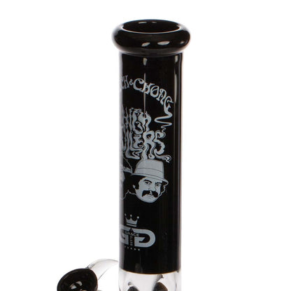Grace Glass Cheech & Chong High Rollers Straight Tube Bong | Black | stem view