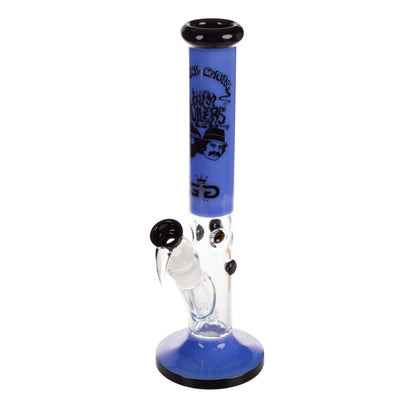 Grace Glass Cheech & Chong High Rollers Straight Tube Bong | Blue | side view 3