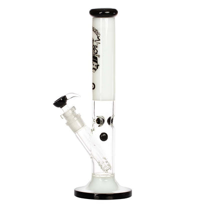 Grace Glass Cheech & Chong High Rollers Straight Tube Bong | White | side view 2