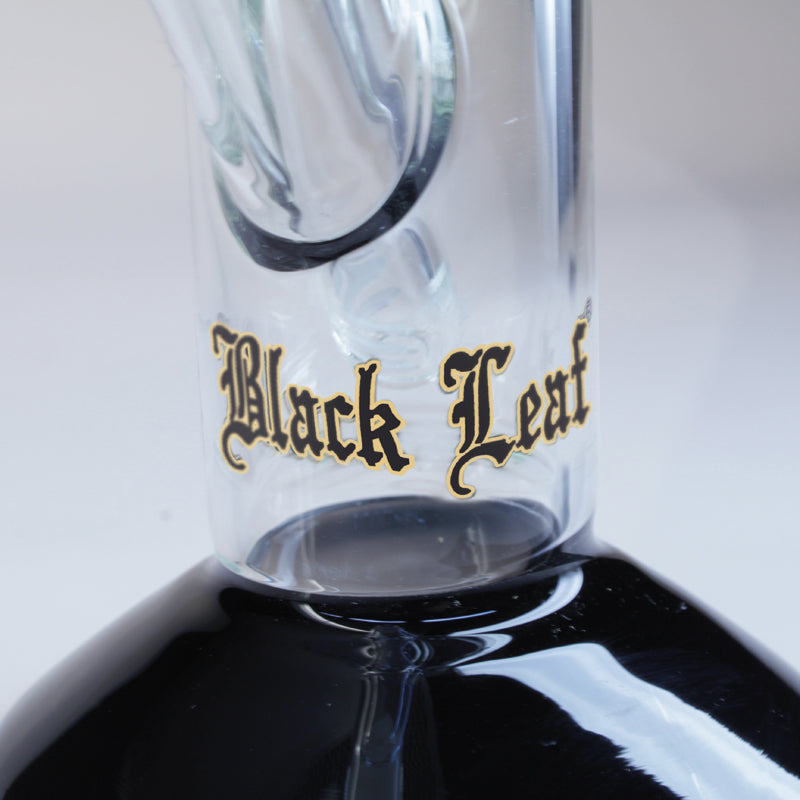 Black Leaf - Dome Perc and 6-arm Perc Glass Ice Bong - Blue and Black - Logo detail
