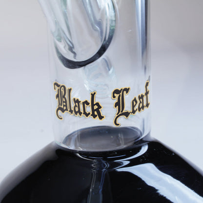 Black Leaf - Dome Perc and 6-arm Perc Glass Ice Bong - Blue and Black - Logo detail